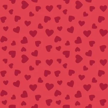 Hearts vector flat seamless pattern. Valentines background Stock Illustration