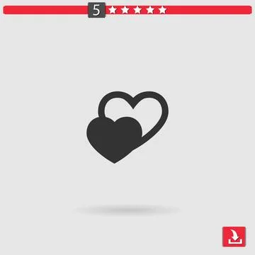 Hearts vector icon Stock Illustration