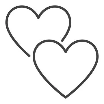 Hearts vector memory linear icon or sign Stock Illustration