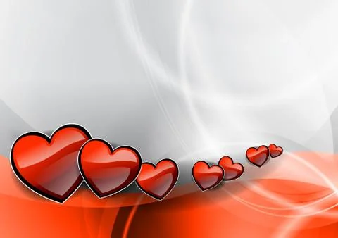 Hearts on the wave Illustrazione stock