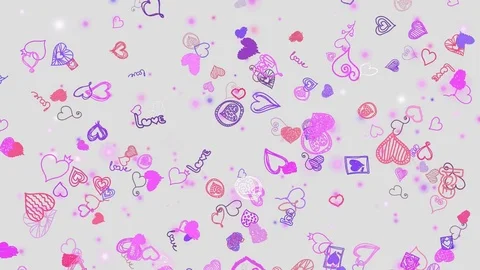 Hearts on white background 스톡 동영상 74456316