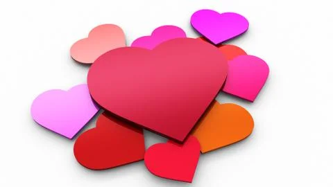 Hearts on white background. Stock Illustration