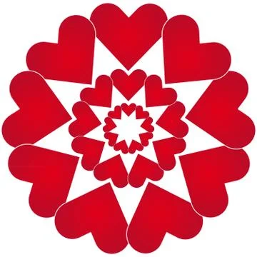 Hearts on white background Stock Illustration