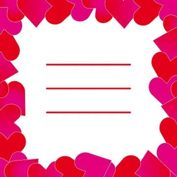 Hearts on white background Stock Illustration