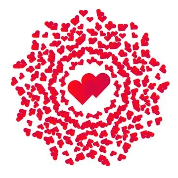 Hearts on white background Illustrazione stock