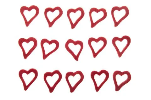 Hearts on white background Stock Photos