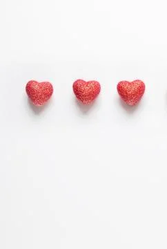 Hearts on white background. Stock Photos