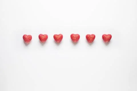 Hearts on white background. Stock Photos
