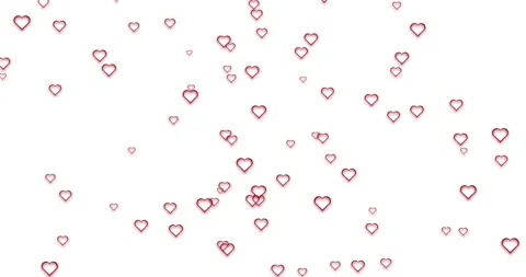 Hearts on white background slow movement animation Stock Footage 229847309