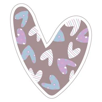 Hearts within a heart Illustrazione stock