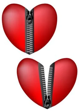 Hearts with zipper Stock Illustration