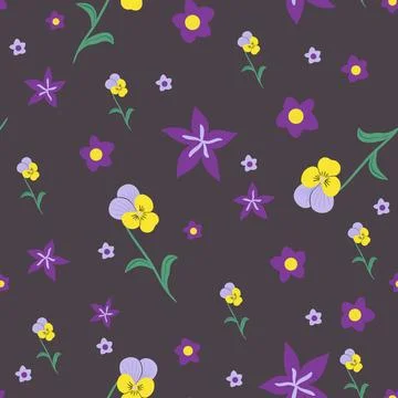 Heartsease vector pattern design illustration Stock Illustration