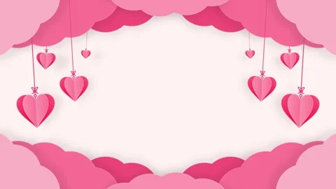 Heartstrings in the Fluffy Cloudscape Looping Animation Blank Video Background Stock Footage 262553681