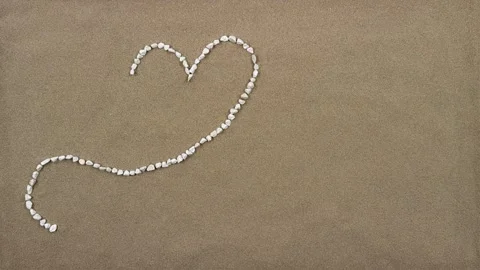 Heartstrings in Motion An Animated Journey of Stone and Sand Video stock 330793100
