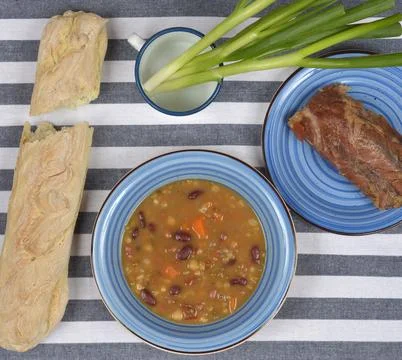 Hearty Bean Stew Meal Stock Photos