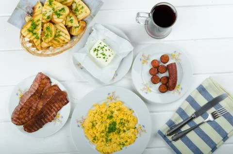 A hearty breakfast Stock Photos