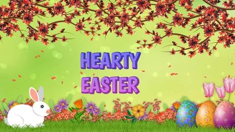 Hearty easter holiday blessings in spring season background Stock Illustration
