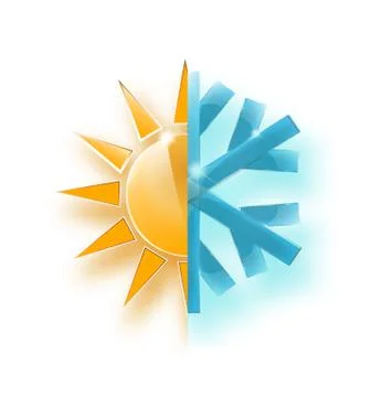 Heat and cold, vector illustration. showing hot or cold weather Stock Illustration