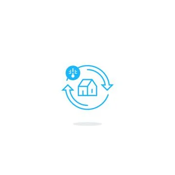 Heat and temperature control linear icon and logo Ilustração Stock