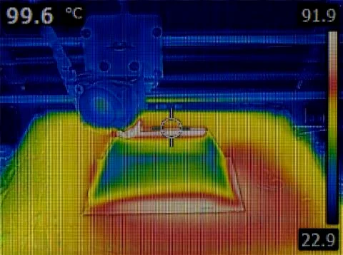 Heat Bed of 3D Printer Temperature Stock Photos