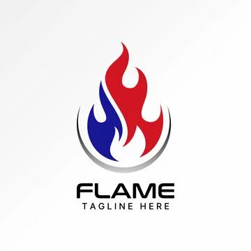 Heat blazing two fire flame flare up emission burn energy emergency roast cook Stock Illustration