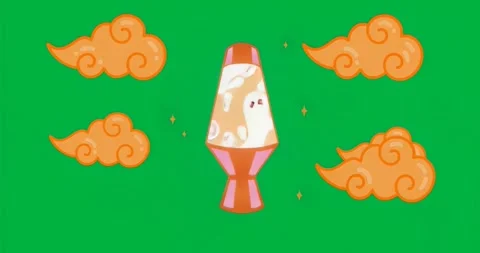 Heat causing wax rising in lava lamp on transparent background, forming droplets Stock Footage 317362617