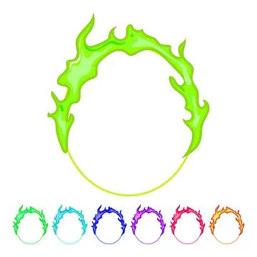 Heat circle fire cartoon vector graphic Stock Illustration