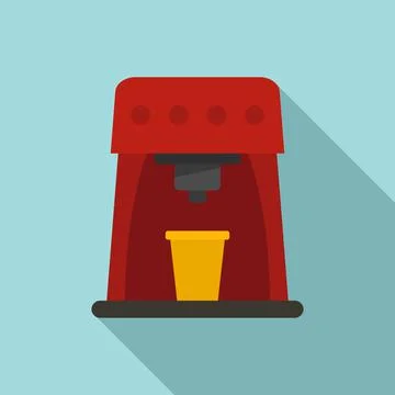 Heat coffee machine icon, flat style イラスト素材