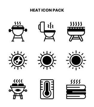 Heat DuoTone Vector Icons Pack Stock Illustration