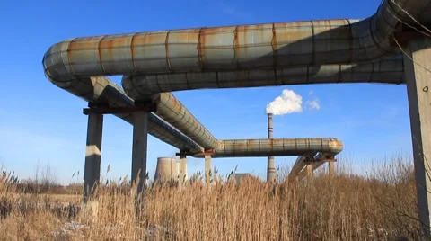 Heat electropower station. Timelapse 1080p Stock Footage