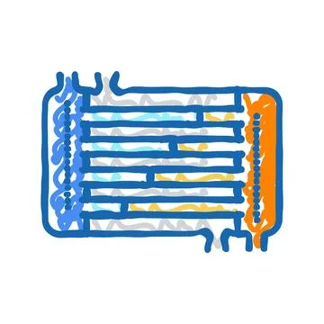 Heat exchange apparatus engineer icon doodle illustration Stock Illustration