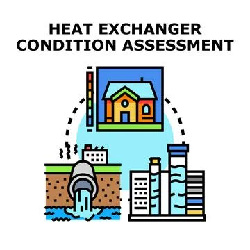 Heat exchanger condition assessment predicting environmental impact Stock Illustration