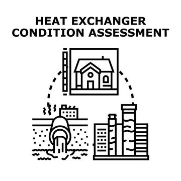 Heat exchanger condition assessment predicting environmental impact Stock Illustration