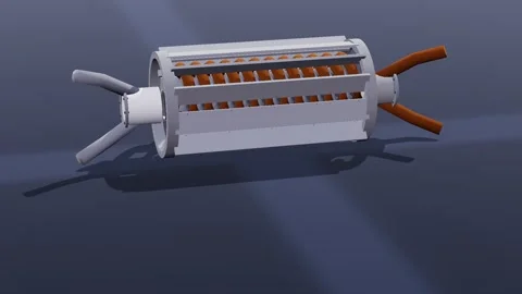 Heat exchanger cryo 3d loop 3D animation seamless loop 스톡 동영상 341779548