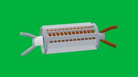 Heat exchanger cryo 3d loop green screen Vídeos de archivo 342913054