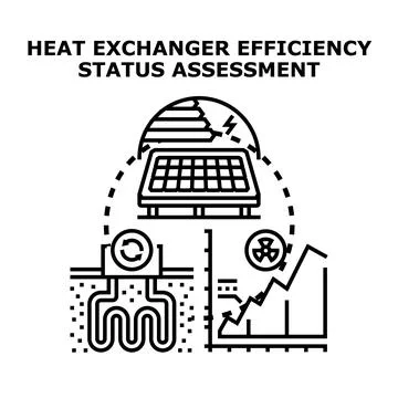 Heat exchanger efficiency status assessment concept illustration 库存插图