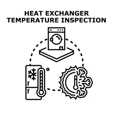 Heat exchanger inspecting temperature control system concept Stock Illustration