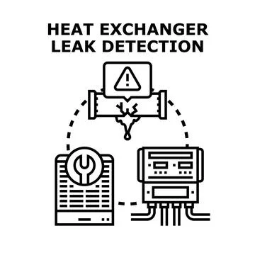Heat exchanger leak detection process managing system Stock Illustration