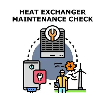 Heat exchanger system maintenance and service checking Stock Illustration