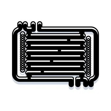 Heat exchanger system optimizing fluid heat transfer Stock Illustration