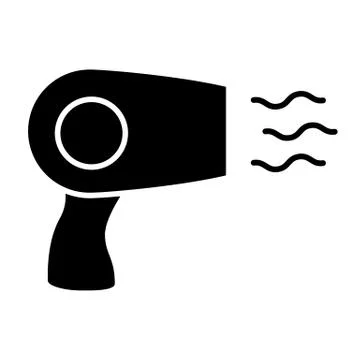 Heat gun solid icon. Fen illustration isolated on white. Hot air glyph style Stock Illustration