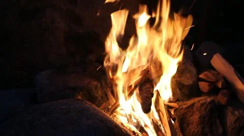 Heat hands at a fire Stock Footage 12156931