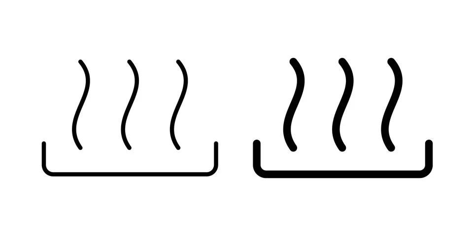 Heat icon solid, line, and editable vector set. Stock Illustration