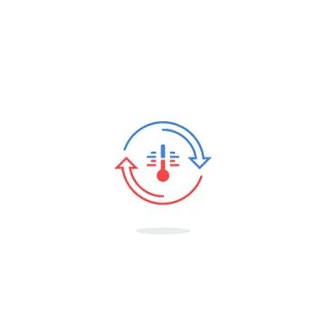 Heat icon, temperature control, insulation or refrigerator logo Ilustração Stock