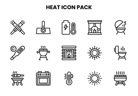 Heat Line Bundle Icons Pack 스톡 일러스트