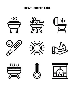 Heat Line Vector Icons Pack イラスト素材
