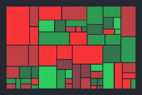Heat map chart. Treemap graph template or pattern. Stock Illustration
