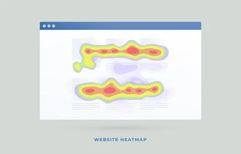 Heat map or website heatmap tool - data technique to visualize the most Stock Illustration