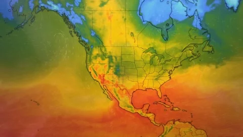 Heat Map of the USA, Loop Video 스톡 동영상 310368087