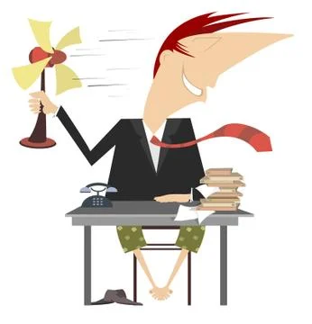 Heat in the office Stock Illustration